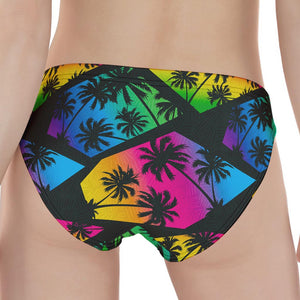 EDM Beach Palm Tree Pattern Print Women's Panties
