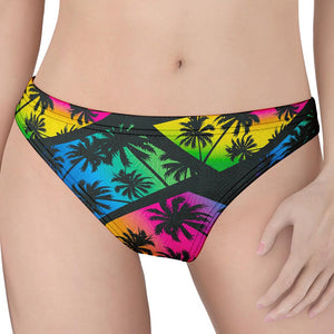 EDM Beach Palm Tree Pattern Print Women's Thong