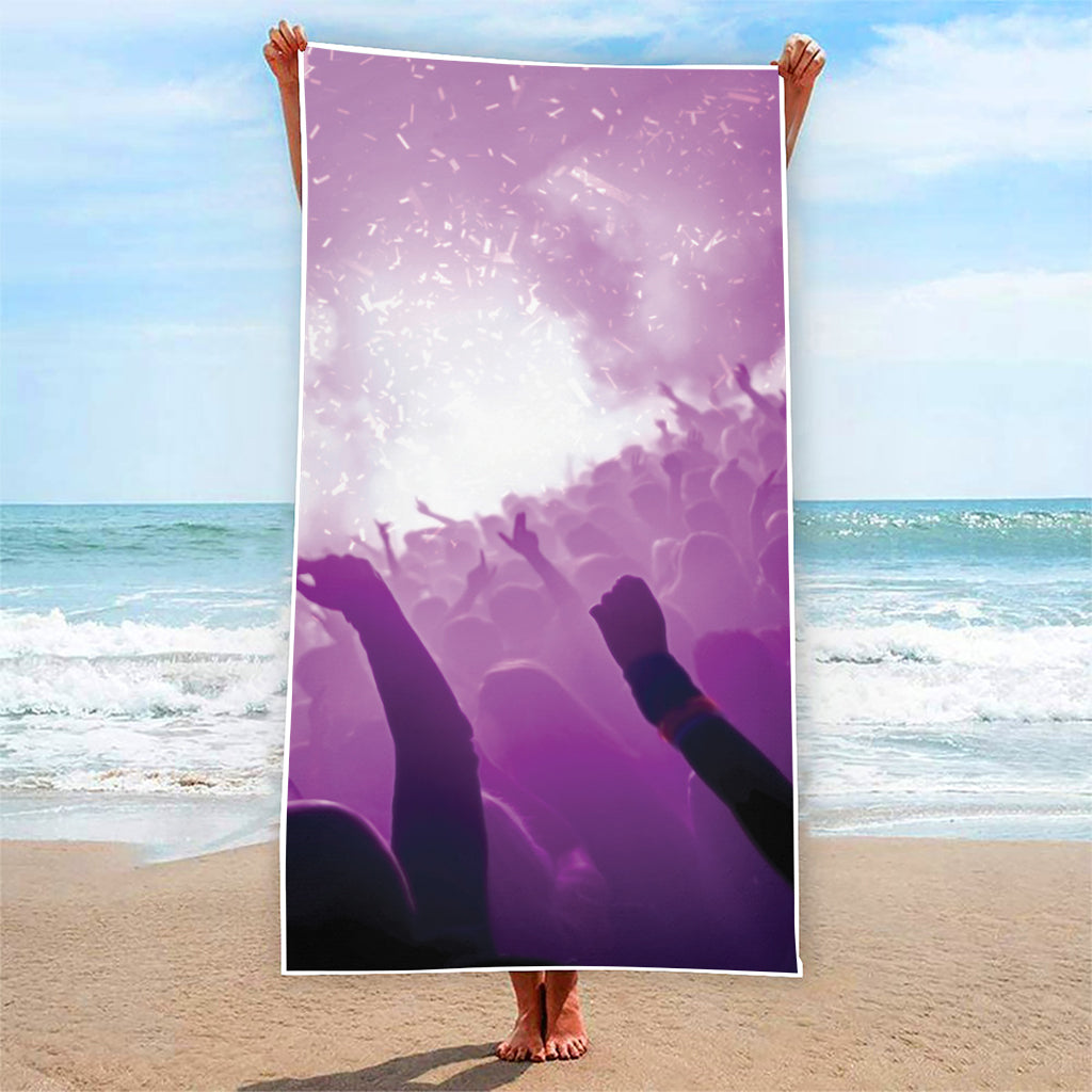 EDM Party In Nightclub Print Beach Towel