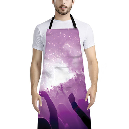 EDM Party In Nightclub Print Bib Apron With Pocket