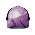 EDM Party In Nightclub Print Black Mesh Trucker Cap