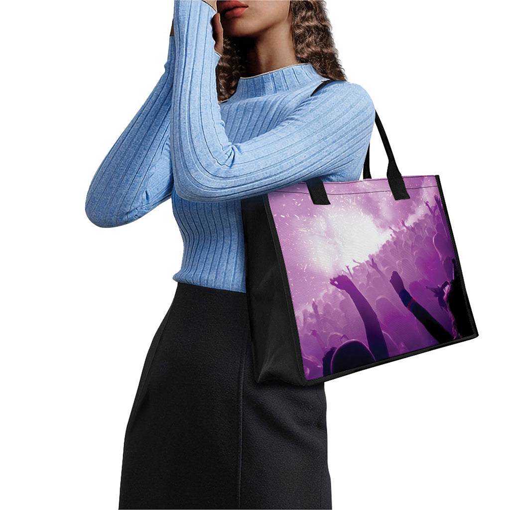 EDM Party In Nightclub Print Canvas Tote Bag