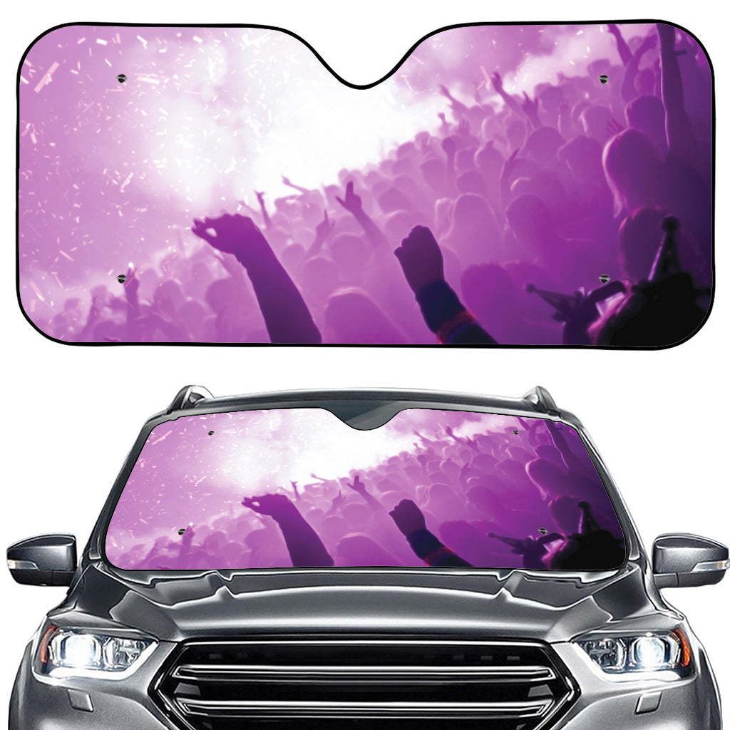 EDM Party In Nightclub Print Car Windshield Sun Shade