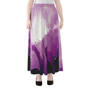 EDM Party In Nightclub Print Chiffon Maxi Skirt