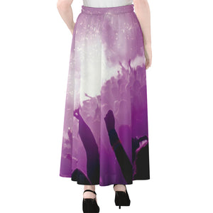 EDM Party In Nightclub Print Chiffon Maxi Skirt