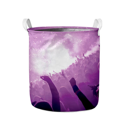 EDM Party In Nightclub Print Collapsible Laundry Basket