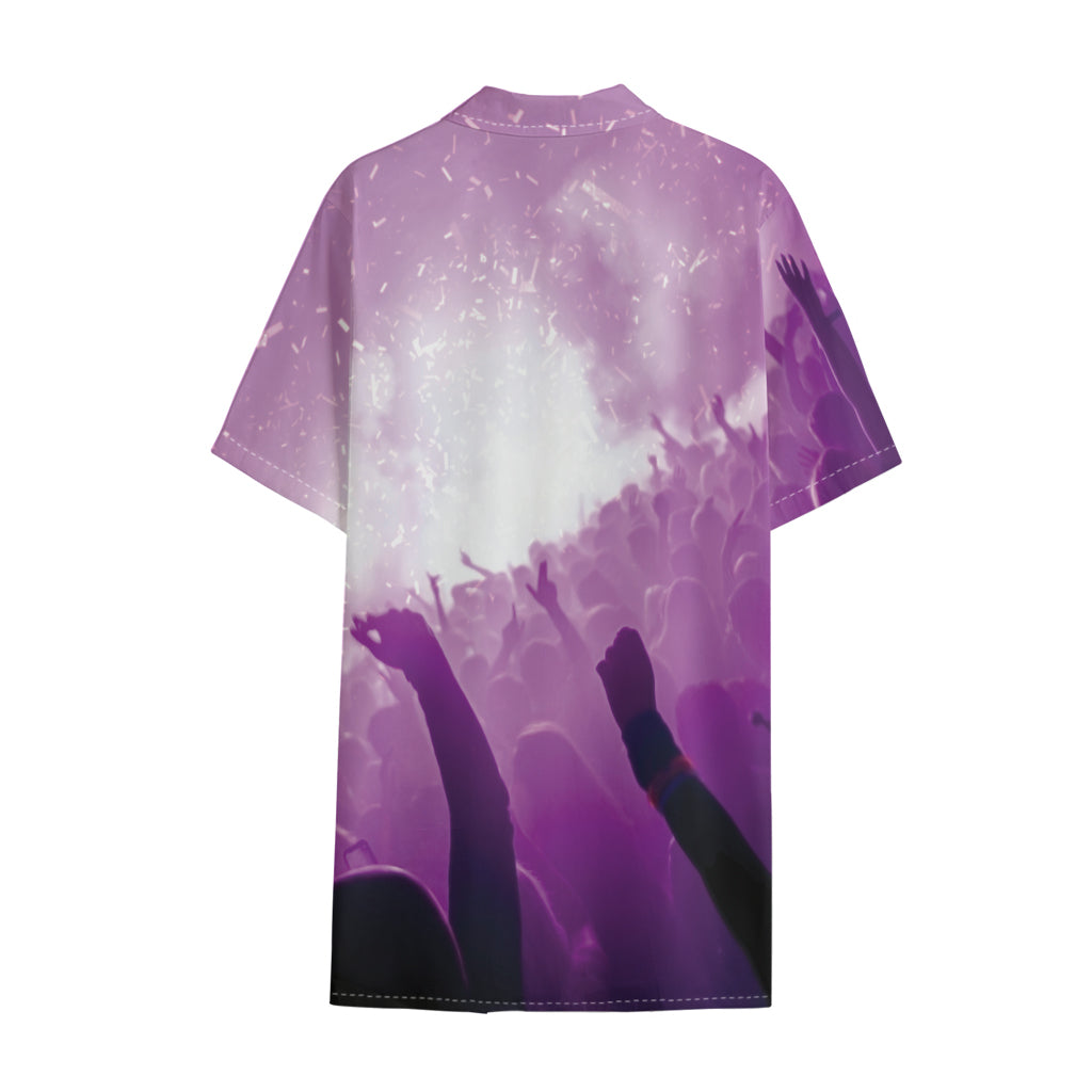 EDM Party In Nightclub Print Cotton Hawaiian Shirt