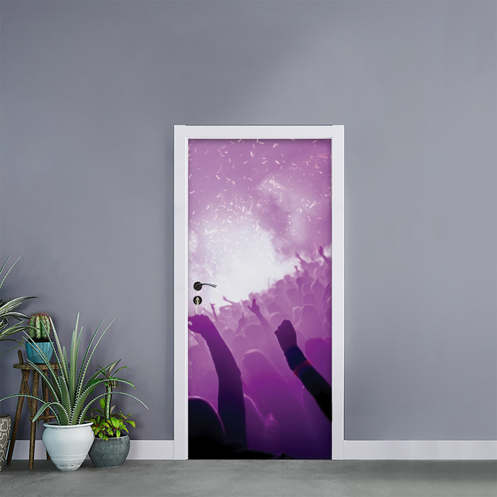 EDM Party In Nightclub Print Door Sticker