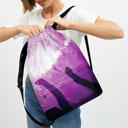 EDM Party In Nightclub Print Drawstring Backpack