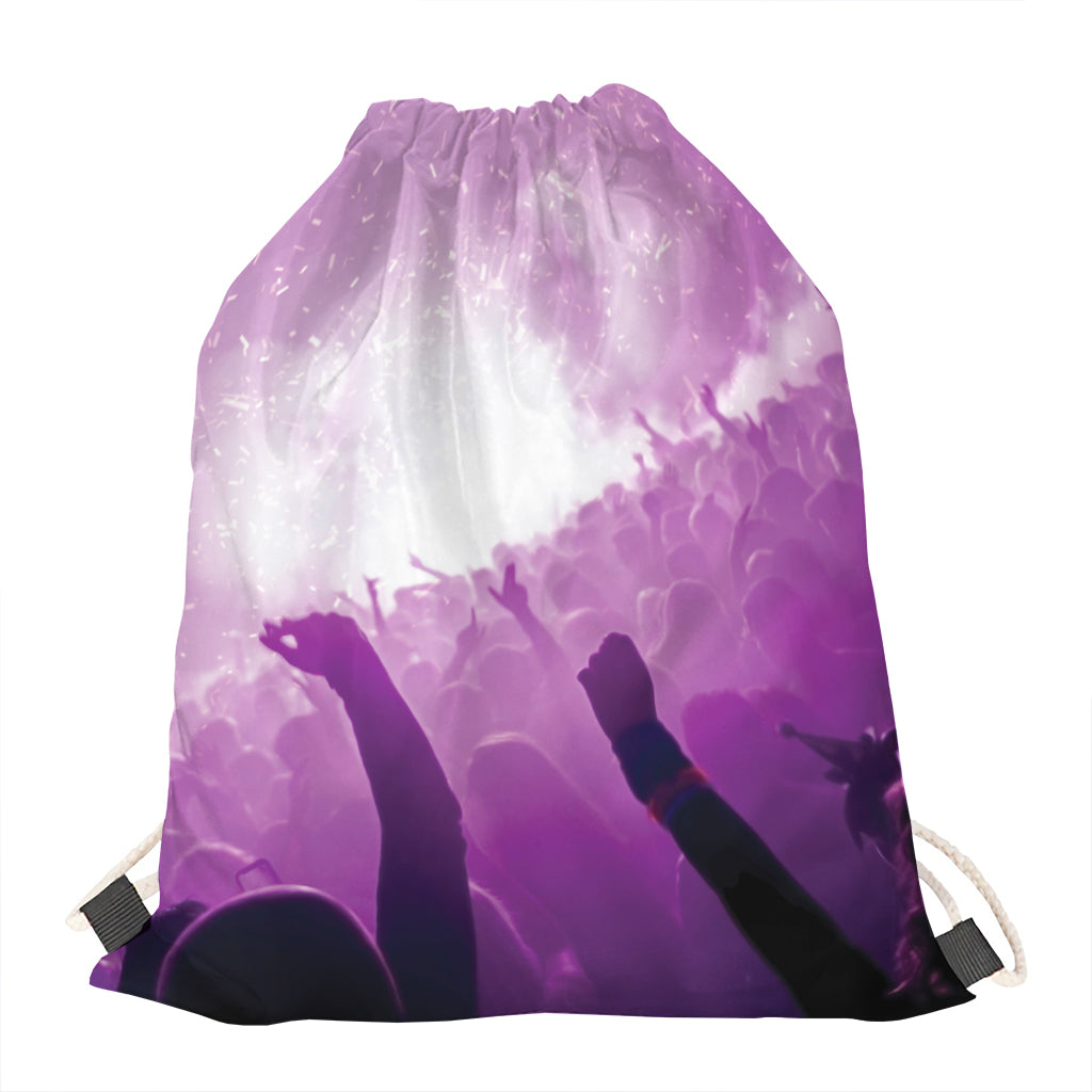 EDM Party In Nightclub Print Drawstring Bag