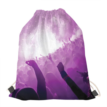 EDM Party In Nightclub Print Drawstring Bag
