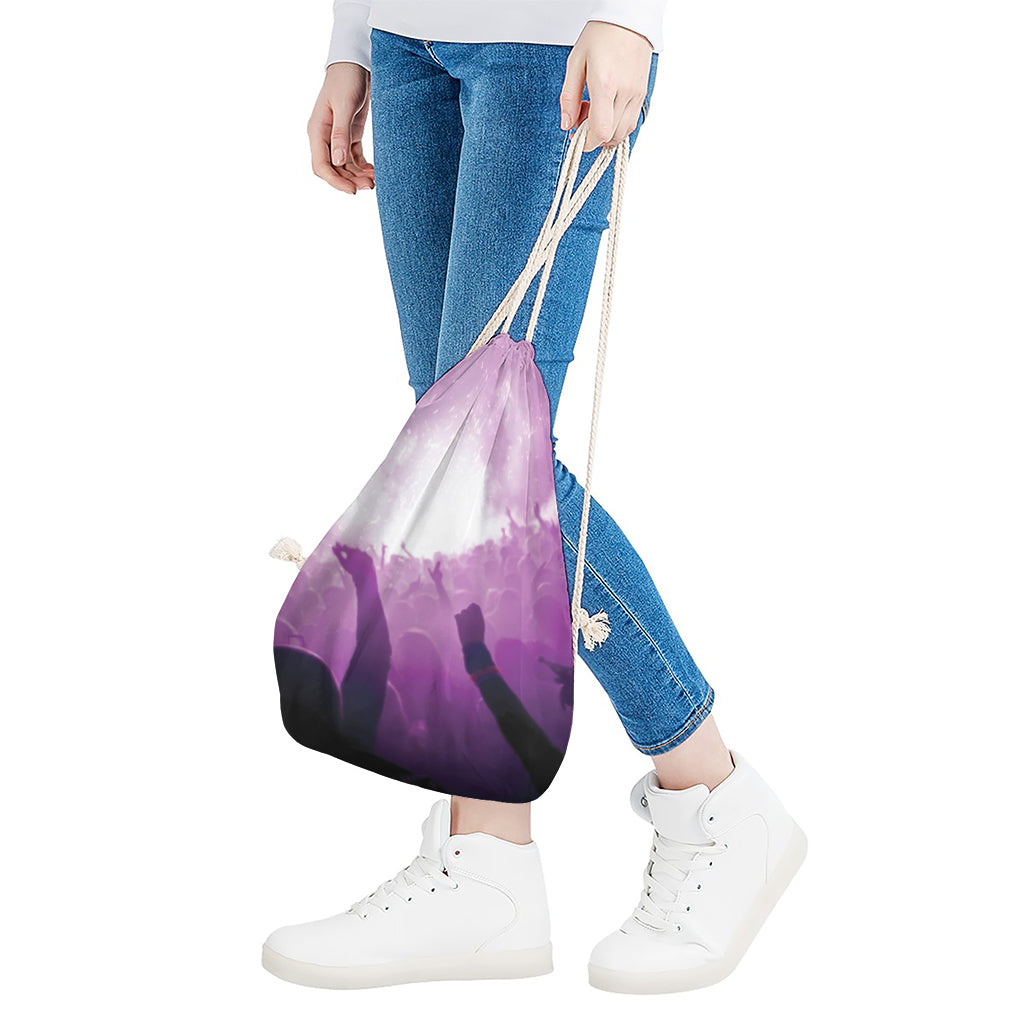 EDM Party In Nightclub Print Drawstring Bag