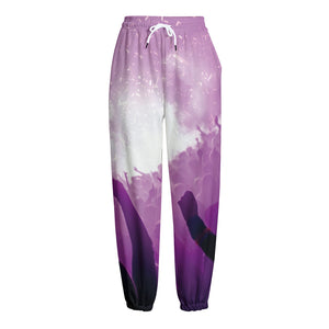 EDM Party In Nightclub Print Fleece Lined Knit Pants