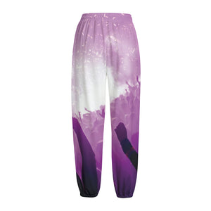 EDM Party In Nightclub Print Fleece Lined Knit Pants