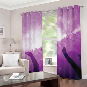 EDM Party In Nightclub Print Grommet Curtains