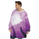 EDM Party In Nightclub Print Hoodie Blanket