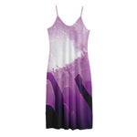 EDM Party In Nightclub Print Jersey Midi Cami Dress