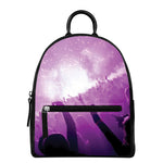 EDM Party In Nightclub Print Leather Backpack