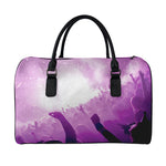 EDM Party In Nightclub Print Leather Duffle Bag