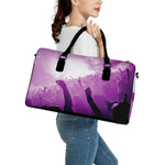 EDM Party In Nightclub Print Leather Duffle Bag