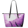 EDM Party In Nightclub Print Leather Tote Bag