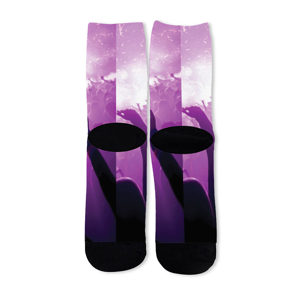 EDM Party In Nightclub Print Long Socks