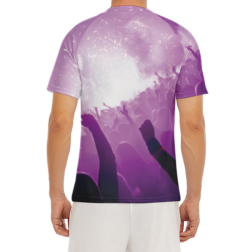 EDM Party In Nightclub Print Men's Short Sleeve Rash Guard
