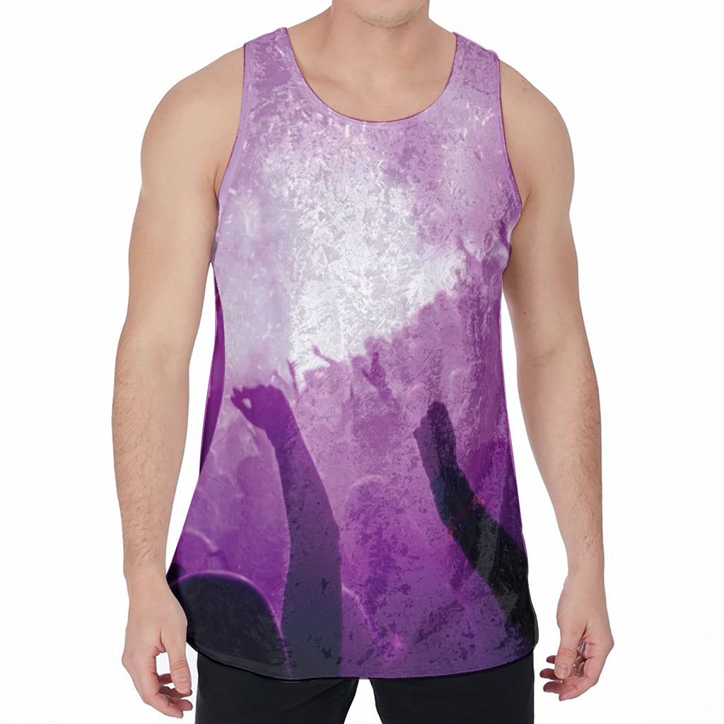 EDM Party In Nightclub Print Men's Velvet Tank Top