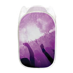 EDM Party In Nightclub Print Mesh Laundry Hamper