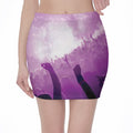 EDM Party In Nightclub Print Pencil Mini Skirt