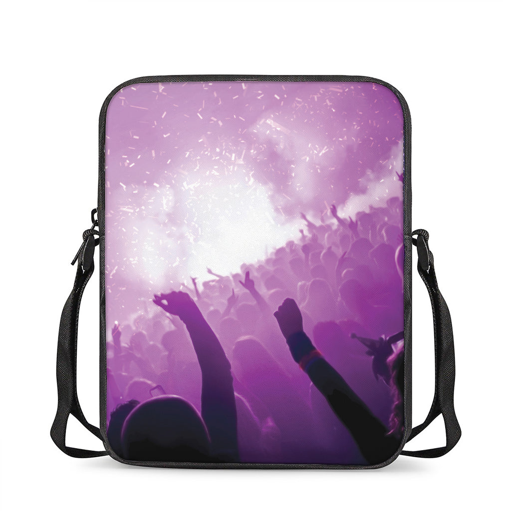 EDM Party In Nightclub Print Rectangular Crossbody Bag