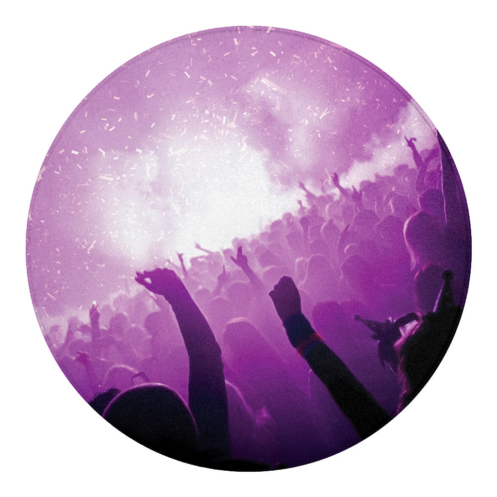 EDM Party In Nightclub Print Round Blanket