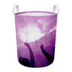 EDM Party In Nightclub Print Round Laundry Basket