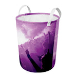 EDM Party In Nightclub Print Round Laundry Basket