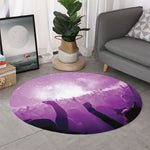 EDM Party In Nightclub Print Round Rug