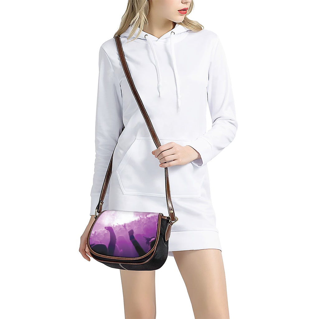 EDM Party In Nightclub Print Saddle Bag