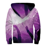 EDM Party In Nightclub Print Sherpa Lined Zip Up Hoodie