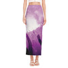 EDM Party In Nightclub Print Side Slit Maxi Skirt