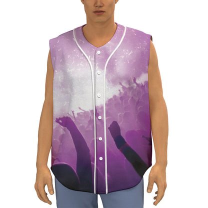 EDM Party In Nightclub Print Sleeveless Baseball Jersey