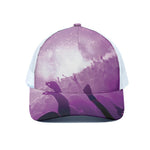 EDM Party In Nightclub Print White Mesh Trucker Cap