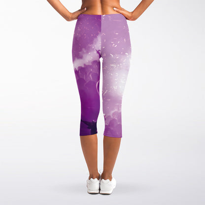 EDM Party In Nightclub Print Women's Capri Leggings