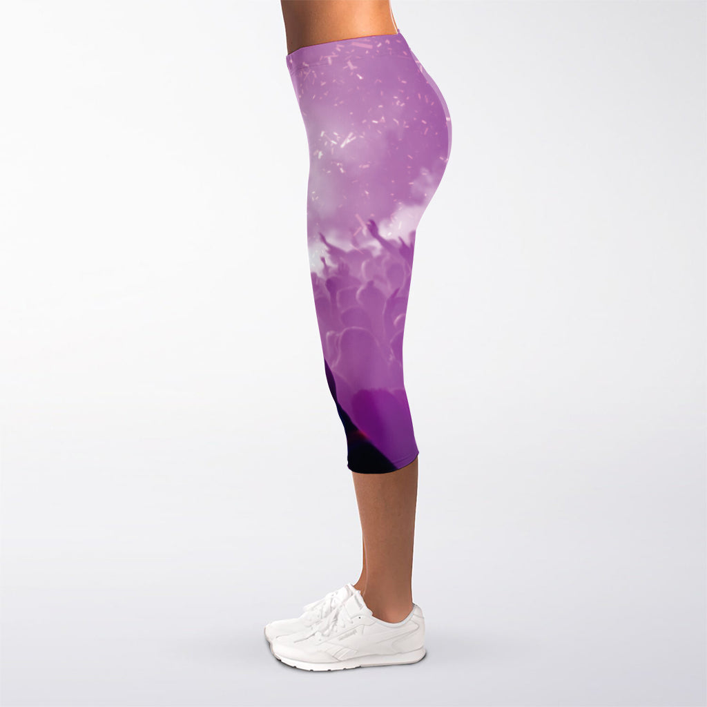 EDM Party In Nightclub Print Women's Capri Leggings
