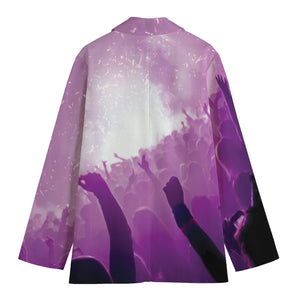 EDM Party In Nightclub Print Women's Cotton Blazer