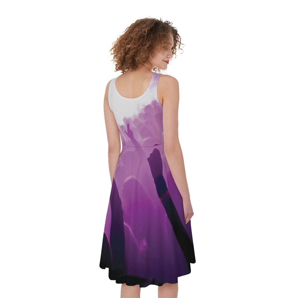 EDM Party In Nightclub Print Women's Sleeveless Dress
