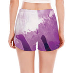 EDM Party In Nightclub Print Women's Split Running Shorts