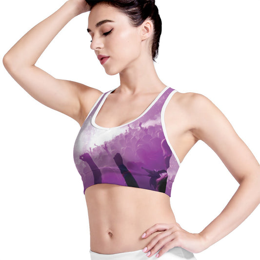 EDM Party In Nightclub Print Women's Sports Bra