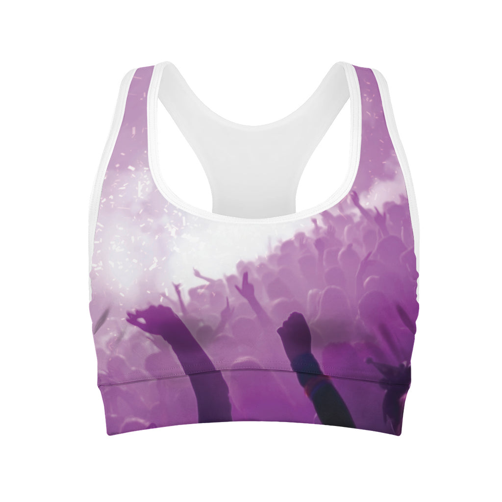 EDM Party In Nightclub Print Women's Sports Bra