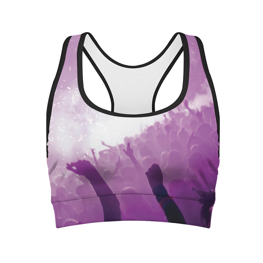 EDM Party In Nightclub Print Women's Sports Bra