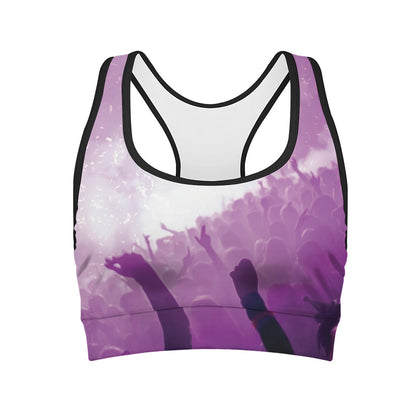 EDM Party In Nightclub Print Women's Sports Bra