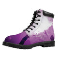 EDM Party In Nightclub Print Padded Collar Lace Up Boots